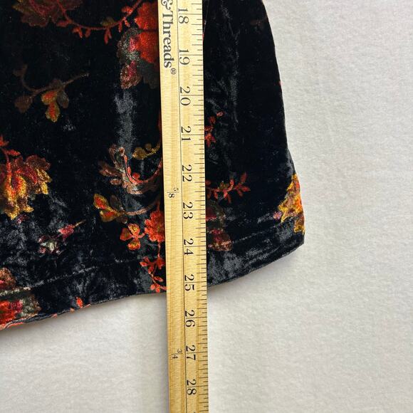 Woman's Loft Floral Velvet Top - Size Large‎ Whimsygoth Autumnal Boho - Picture 8 of 10